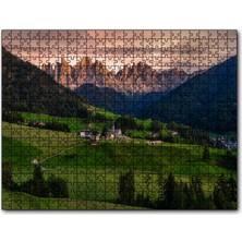 Cakapuzzle Alplerdeki Kasaba ve Çıplak Zirveler 120 Parça Puzzle Yapboz Mdf (Ahşap)