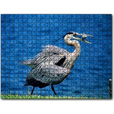 Cakapuzzle Balıkçıl ve Ağzında Yemeği 120 Parça Puzzle Yapboz Mdf (Ahşap)