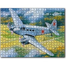 Cakapuzzle Çift Motorlu Nostaljik Uçak 120 Parça Puzzle Yapboz Mdf (Ahşap)