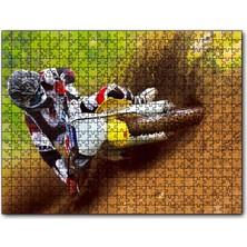 Cakapuzzle Motokros Spor Yarışı Anları 120 Parça Puzzle Yapboz Mdf (Ahşap)