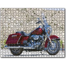 Cakapuzzle Harley Davidson Bordo Motorsiklet 120 Parça Puzzle Yapboz Mdf (Ahşap)