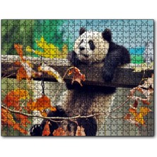 Cakapuzzle Bir Çitte Sarkan Panda Görseli 120 Parça Puzzle Yapboz Mdf (Ahşap)