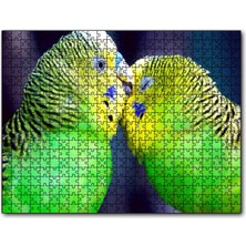 Cakapuzzle Iki Muhabbet Kuşu Görseli 120 Parça Puzzle Yapboz Mdf (Ahşap)