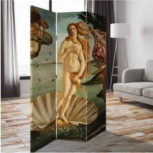 VeraStore Venüs'ün Doğuşu, Botticelli 3 Kanatlı Oda Bölücü Çift Taraflı Kanvas Paravan