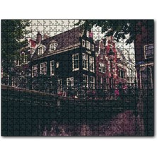 Cakapuzzle Amsterdam Kanal Üzerinde Köprü ve Bisikletler 120 Parça Puzzle Yapboz Mdf (Ahşap)