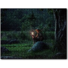 Cakapuzzle Asyalı Kız Gece Lambası ve Orman 120 Parça Puzzle Yapboz Mdf (Ahşap)