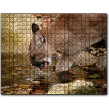 Cakapuzzle Ormandaki Puma Derede Su Içerken Görseli 120 Parça Puzzle Yapboz Mdf (Ahşap)