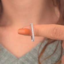 Miavi Silver 925 Ayar Gümüş Tek Sıra Tam Tur Yüzük