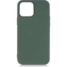 Smcase Dlrcase Apple iPhone 13 Kılıf Mara Silikon Mat Soft Korumalı Lansman Koyu Yeşil