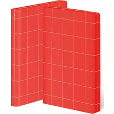 Nuuna Deri Defter Break The Grid Red A5 Premium Kağıt 160 Sayfa