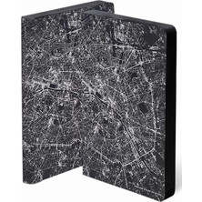 Nuuna Gri Noktalı Deri Defter Nightflight Over Paris Silver A5 Premium Kağıt 176 Sayfa