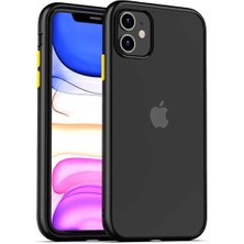 Case 4U Apple iPhone 11 Kılıf Ultra Ince Renkli Kenar Şeffaf Arka Yüzey Yumuşak Lüx Silikon Hom Kapak Siyah