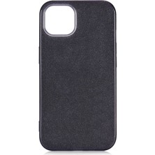 Case 4U Apple iPhone 13 Mini Kılıf Çift Katmanlı Simli Shining Sert Silikon Arka Kapak Siyah