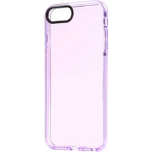Case 4U Apple iPhone 8 Plus / iPhone 7 Plus Kılıf Renkli Transparan Yumuşak Silikon Süper Punto Kapak Mor