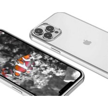 Case 4U Apple iPhone 13 Pro Max Kılıf Darbeye Dayanıklı Renkli Kenar Şeffaf Yüzey Sert Silikon Pixel Kapak Gümüş