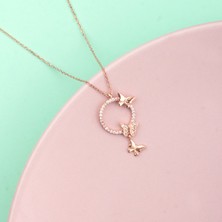 Ravza Gümüş 925 Ayar Gümüş Aşk Kelebekleri Kolye