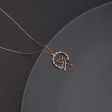 Ravza Gümüş 925 Ayar Gümüş Baget Taşlı Serçe Kolye