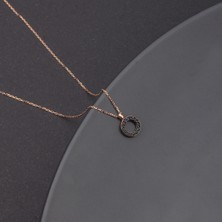 Ravza Gümüş 925 Ayar Gümüş Oniks Taşlı Çember Kolye