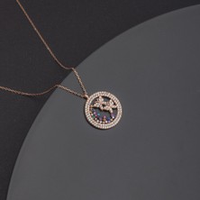 Ravza Gümüş 925 Ayar Gümüş Beyaz Taşlı Kelebek Yuvası Kolye