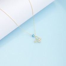 Ravza Gümüş 925 Ayar Gümüş Nazar Boncuklu Kelebek Kolye