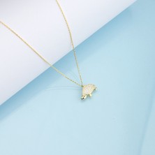 Ravza Gümüş 925 Ayar Gümüş Zirkon Taşlı Kaplumbağa Kolye