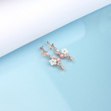 Ravza Gümüş 925 Ayar Gümüş Sallantılı Nergis Çiçeği Küpe