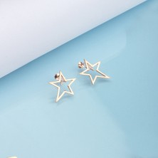 Ravza Gümüş 925 Ayar Gümüş Yıldız Çerçeve Küpe