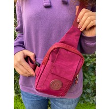 Pai Bags Visne Çürüğü Krinkıl Kumaş Mini Göğüs Çanta