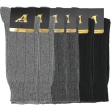 A Classe 6'lı Paket Yünlü Kalın Kışlık Derby Model Erkek Çorap