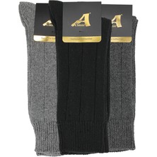 A Classe 3'lü Paket Yünlü Kalın Kışlık Derby Model Erkek Çorap