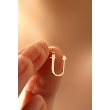 Milet Kuyumculuk 14 Ayar Altın Ü Harfi Plaka Kolye Ucu