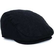 Şapkadan Erkek Şapka Siyah Kışlık Trend Flat Cap Yün Kasket