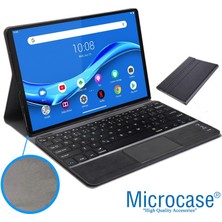 Microcase Lenovo M10 Plus 10.3 Inch TB-X606 X606F Bluetooth Touchpad Klavye + Bkk5 Standlı Kılıf - Siyah