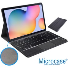 Microcase Samsung Galaxy Tab S6 Lite P610 10.4 Inch Bluetooth Touchpad Klavye + Bkk5 Standlı Kılıf - Siyah