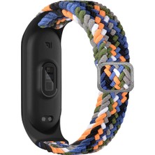 AktarMobile Xiaomi Mi Band 5 Uyumlu Kordon Örgü Loop Kayış Metal Tokalı Bileklik Elastik Ayarlanabilir Denim Blue