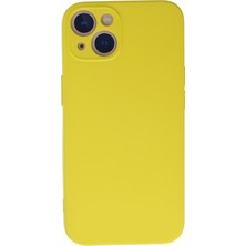 Case World Apple iPhone 13 Kapak Içi Kadife Kamera Korumalı Lansman Silikon Kılıf - Sarı