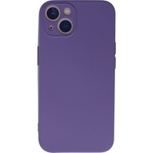 Case World Apple iPhone 13 Kapak Içi Kadife Kamera Korumalı Lansman Silikon Kılıf - Mor