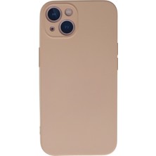Kzy Apple iPhone 13 Kapak Içi Kadife Kamera Korumalı Lansman Silikon Kılıf - Açık Pudra
