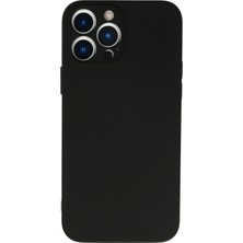 Kzy Apple iPhone 13 Pro Max Kapak Içi Kadife Kamera Korumalı Lansman Silikon Kılıf - Siyah
