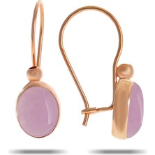 Sümer Telkari Pembe Kuvars Taşlı Rose Gümüş Küpe 5527