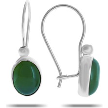 Sümer Telkari Yeşim Taşlı Gümüş Küpe 5532