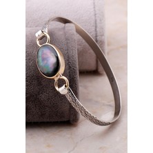 Sümer Telkari Sedef Dövme Elişi Gümüş Tasarım Bilezik 3797