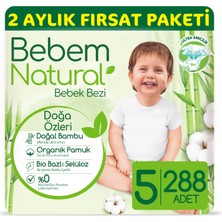 Bebem Natural Bebek Bezi 5 Beden Junior 2 Aylık Fırsat Paketi 288 Adet