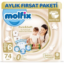 Molfix Pure&Soft 6 Beden Extra Large Aylık Fırsat Paketi 72 Adet