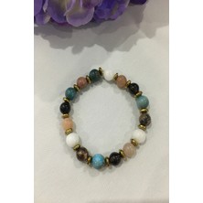 Atl Apatit  Güneş Taşı Ay Taşı Dumanlı Kuvars Rodonit Hematit Doğaltaş Bileklik