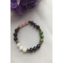 Atl Yeşim Rodonit Oniks Ay Taşı Pembe Kuvars Ametist Hematit Doğaltaş Bileklik