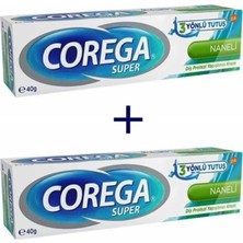 Corega Süper Protez Yapıştırıcı Krem Naneli 40 gr x 2 Adet