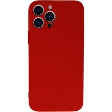 Caseart Apple iPhone 13 Pro Kapak Içi Kadife Kamera Korumalı Lansman Silikon Kılıf - Kırmızı