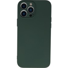 Caseart Apple iPhone 13 Pro Max Kapak Içi Kadife Kamera Korumalı Lansman Silikon Kılıf - Yeşil