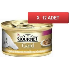 Gourmet Gold Hindili Ördekli Kedi Konservesi 85 Gram 12'li